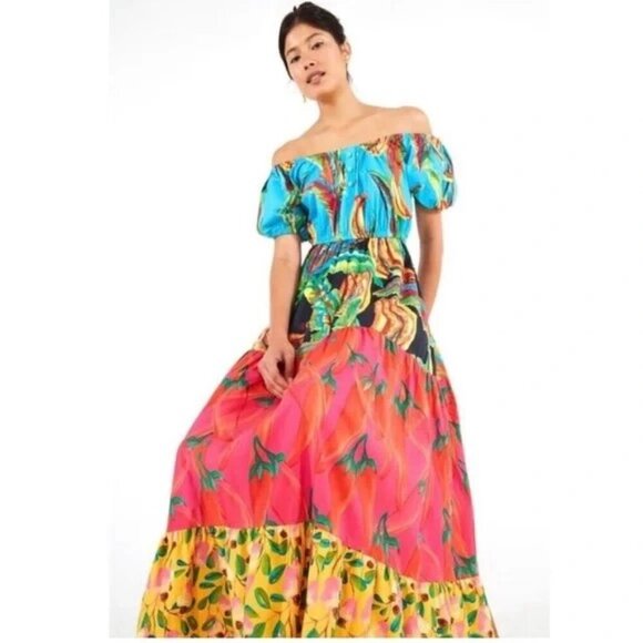 💕FARM RIO💕 Farm Mix Maxi Dress ~ Small S NWT - Picture 6 of 16